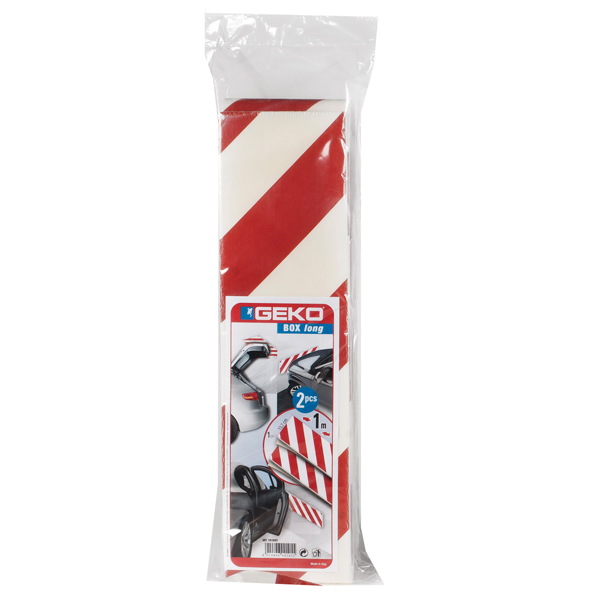 Pannello antiurto adesivo BOX - 13,7 x 100 cm - EPE/LDPE - bianco/rosso - Geko - conf. 2 pezzi