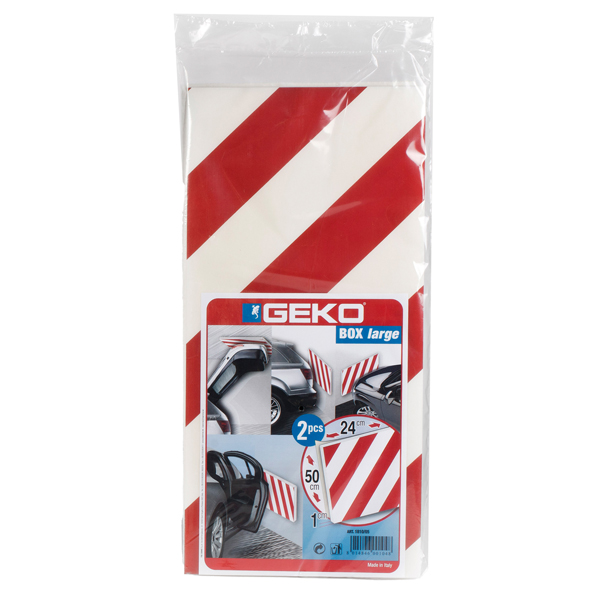 Pannello antiurto adesivo BOX - 24 x 50 cm - EPE/LDPE - bianco/rosso - Geko - conf. 2 pezzi