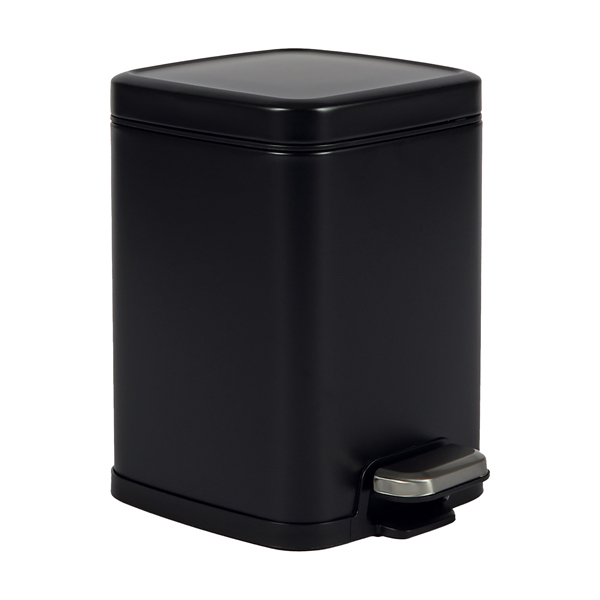 Bidone Pico - con pedale e vaschetta - 4 L - nero satinato - Perfetto