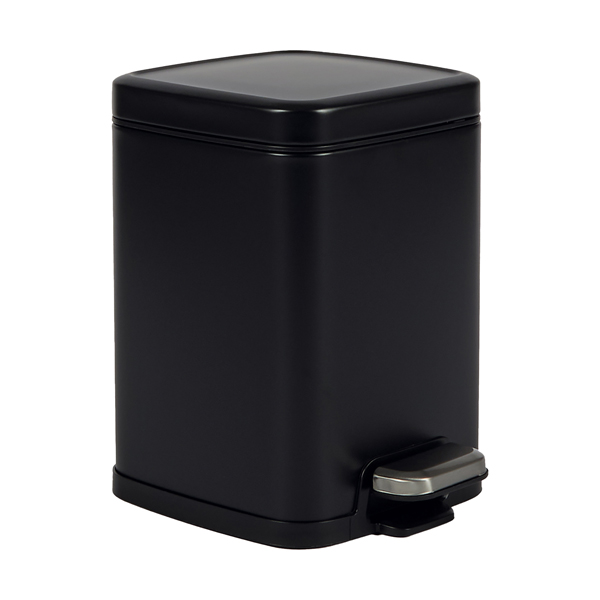 Bidone Pico - con pedale e vaschetta - 6 L - nero satinato - Perfetto