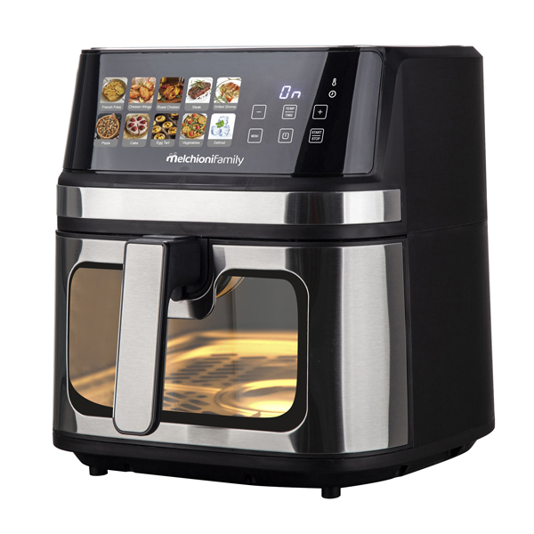 Friggitrice ad aria Gaia Plus - doppia resistenza - 38,8 x 33,7 x 38,5 cm - 8 L - nero - Melchioni family