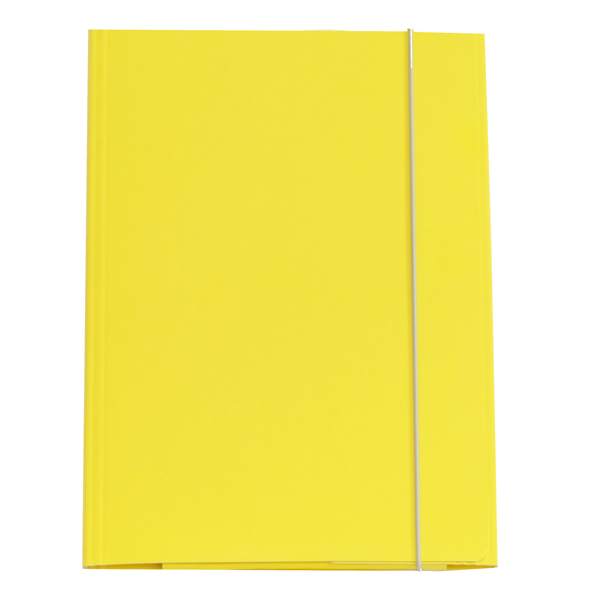 Cartella 3 lembi con elastico - A4 - dorso variabile - cartone plastificato - giallo - Cartotecnica del Garda