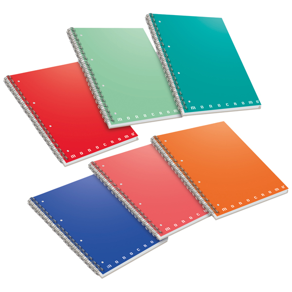 Maxiquaderno Monocromo - A4 - 5mm - 100 fogli - 80gr - 1 rigo - c/fori - spiralato - Pigna