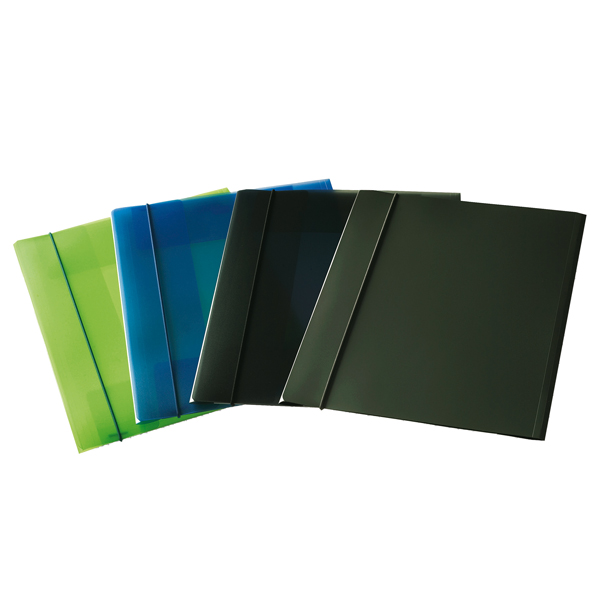 Cartella 3 lembi con elastico - A4 - PP - trasparente grigio fumè - Fellowes