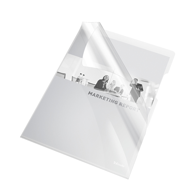 Cartellina a L - A4 - PVC - liscio pesante - trasparente - Esselte - conf. 25 pezzi