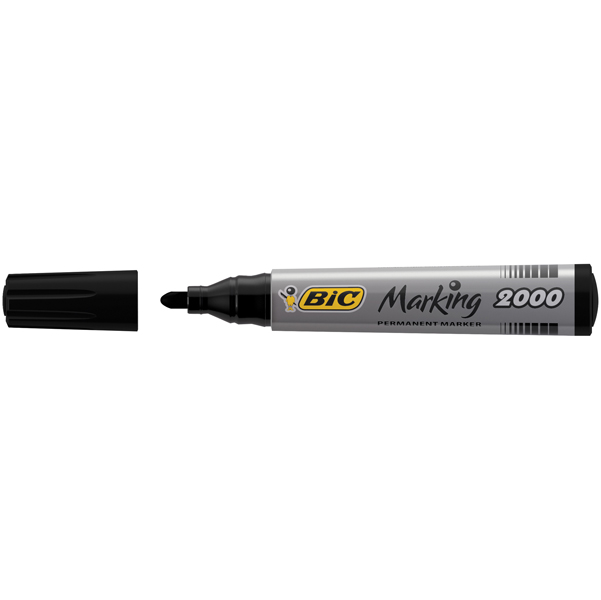 Marcatori permanente Marking a base d'alcool - punta tonda 1,70mm - nero - Bic - conf. 12 pezzi