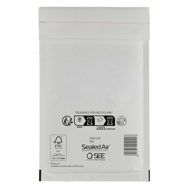 Busta imbottita Mail Lite - J (30 x 44 cm) - bianco - Sealed Air - conf. 10 pezzi