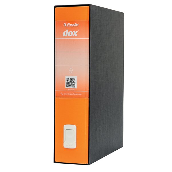 Registratore Dox 2 - dorso 8 cm - protocollo 23 x 34 cm - arancione - Esselte Dox