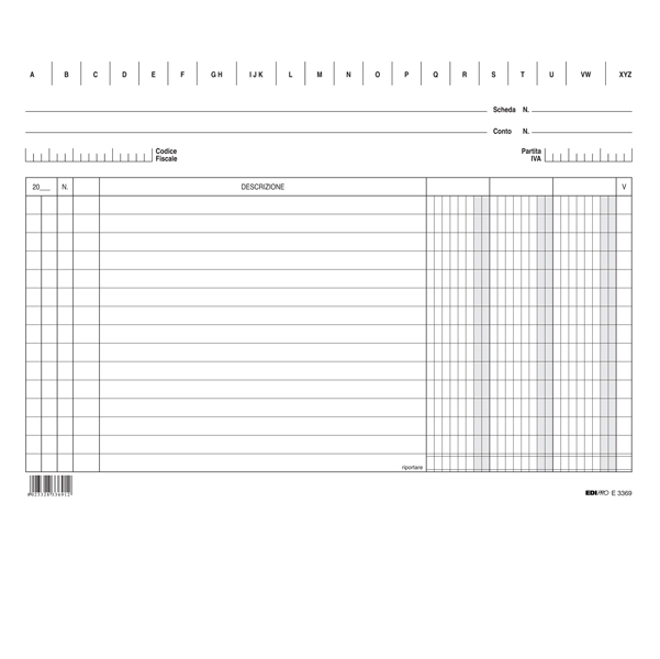 Schede - 3 colonne - 17 x 24 cm orizzontale - Edipro - conf. 100 pezzi