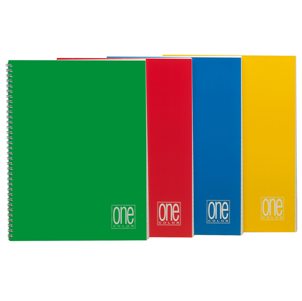 Maxiquaderno One Color - A4 - 1 rigo - 60 fogli - 80 gr - s/fori - spiralato - Blasetti