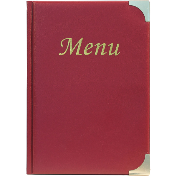 Portamenù Basic - A5 - 23,7 x 17 cm - PVC - bordeaux - 4+2 buste fisse incluse - Securit