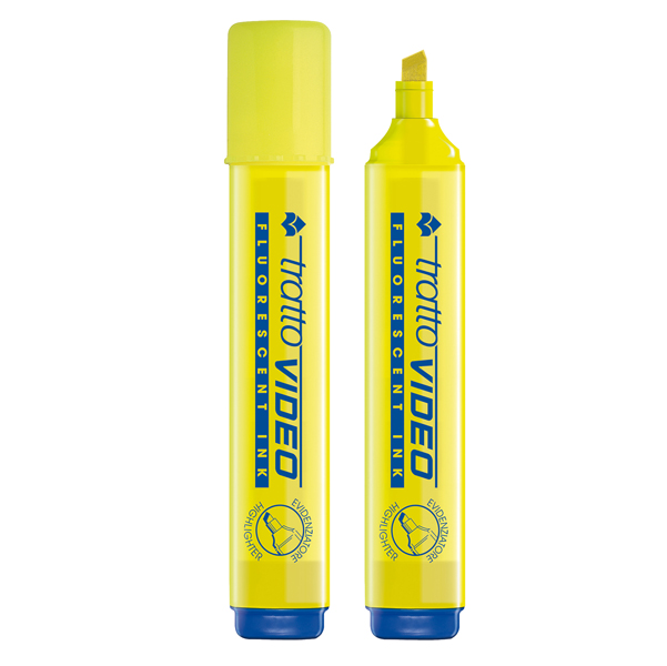Evidenziatore Tratto Video - punta a scalpello - tratto da 1,0mm-5,0mm - giallo - Tratto
