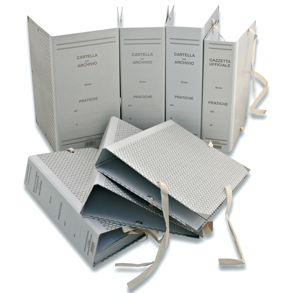 Faldone - legacci rivettati - 35 x 25 cm - dorso 15 cm - grigio - Euro-cart