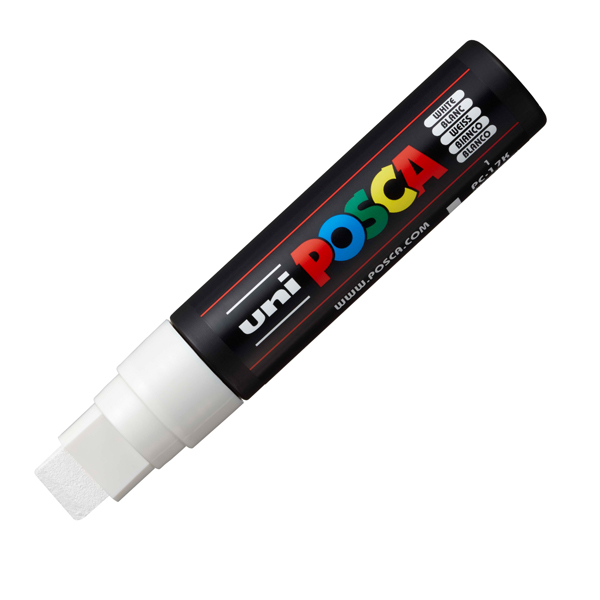 Marcatore a base d'acqua Uni Posca PC17K - punta extra large a scalpello 15,0mm - bianco - Uni Mitsubishi