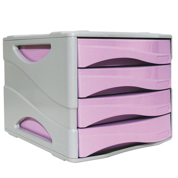 Cassettiera Keep Colour Pastel - 25 x 32 cm - cassetti 5 cm - grigio/lilla - Arda