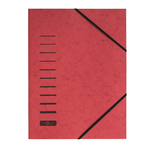 Cartella con elastico angolare - A4 - dorso variabile - cartoncino - rosso - Pagna