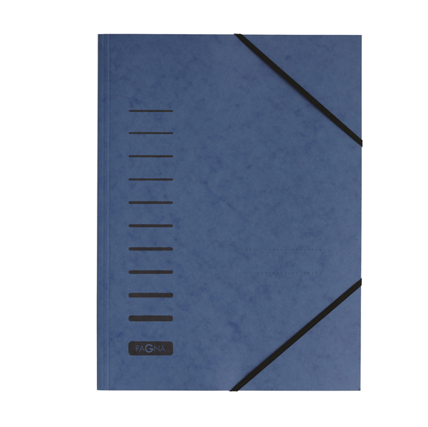 Cartella con elastico angolare - A4 - dorso variabile - cartoncino - blu - Pagna