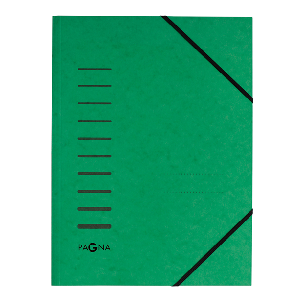 Cartella con elastico angolare - A4 - dorso variabile - cartoncino - verde - Pagna
