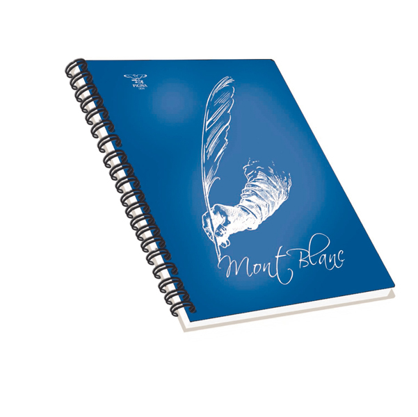Blocco Montblanc - spiralato - 22x29,7cm - 4 fori - microperforato - 80gr - 70 fogli - 5mm - Pigna