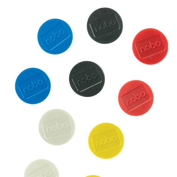 Magneti - diametro 3,2 cm - colori assortiti - Nobo - conf. 10 pezzi