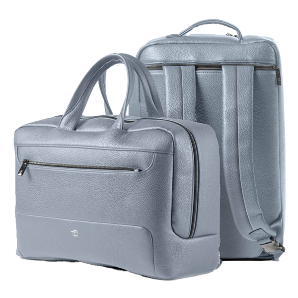 Borsa zainabile bi-bag Gate Trended - 42 x 28 x 14 cm - ecopelle - azzurro - In Tempo
