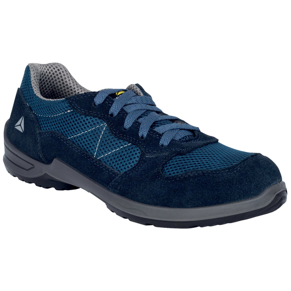 Calzatura di sicurezza Como2 S1P SR - pelle scamosciata/poliestere mesh - numero 44 - blu - Deltaplus